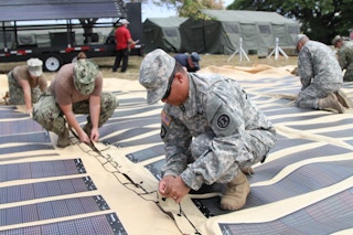 US army installing solar canopy