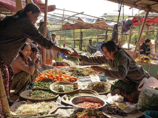 veggies in Myanmar market