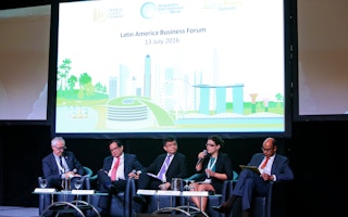 Discussions in progress at the Latin America Business Forum at Singapore International Water Week 2016. Image: SIWW