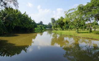 Lake in Chinese gardens Singapore 