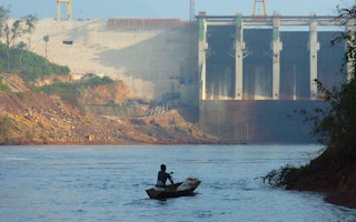 Nam Gnouang Dam on a tributary of the Nam Theun River in Laos 
