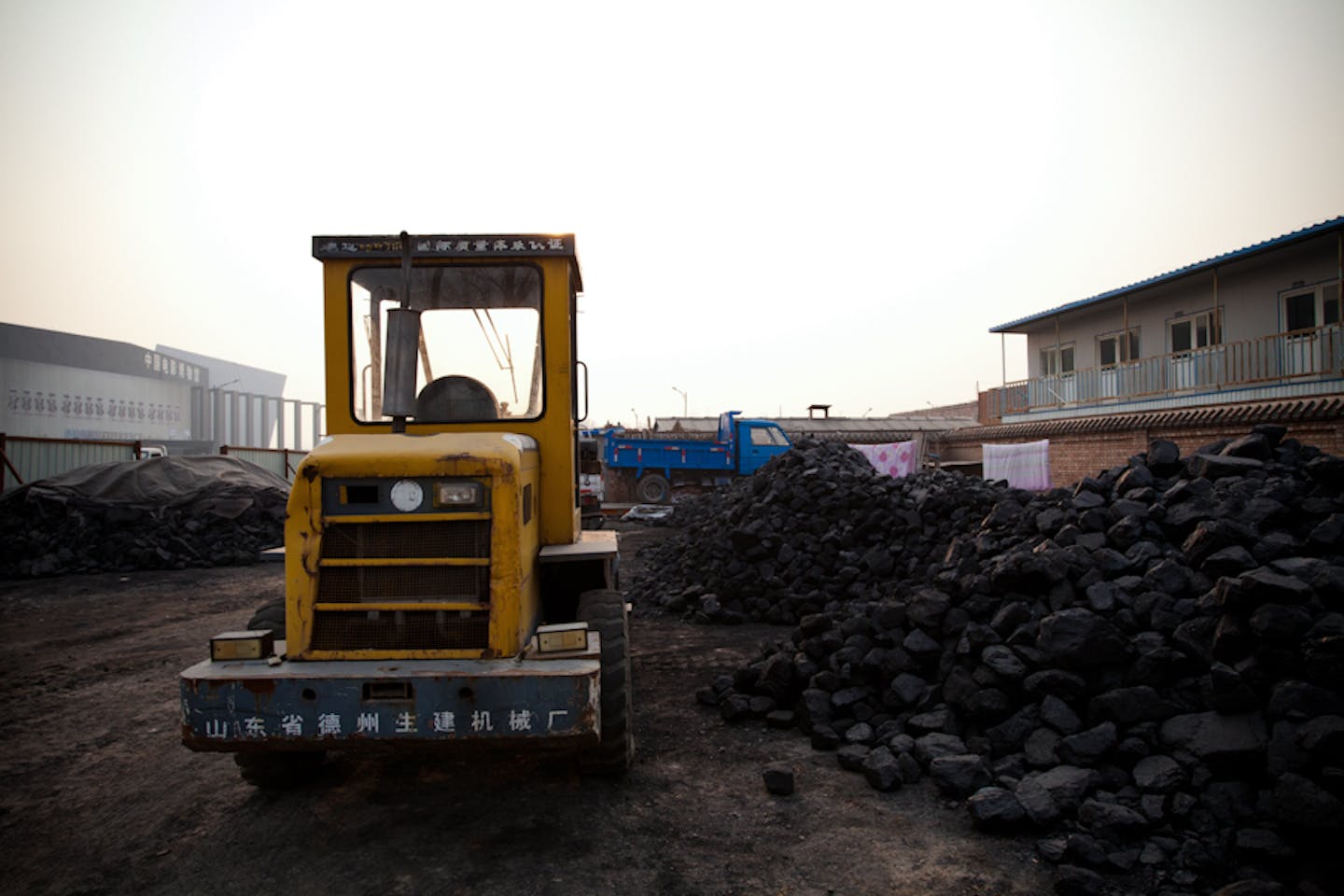 Coal at a construction site in China