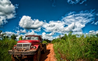 Amazon road through Peru