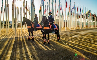 Security forces on horseback at COP22