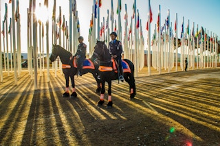 Security forces on horseback at COP22