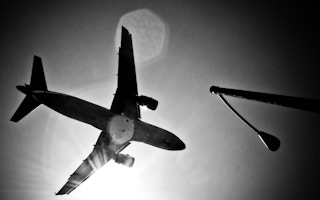 Airplane in grayscale