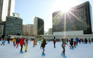 Ice skating in Seoul Plaza