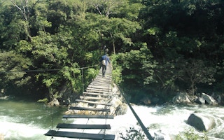Footbridge over the Coapa River in Chiapas, Mexico