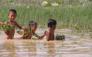 Children playing in the Mekong basin. 