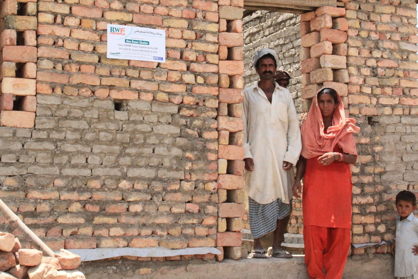 Pakistani family's new aid-sponsored brick house