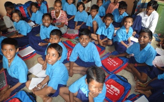 Schoolchildren in class in India