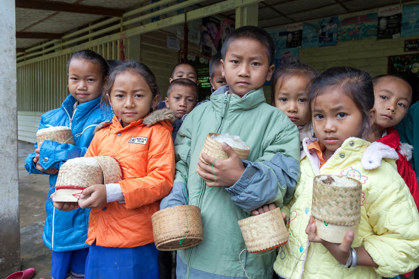 Children in Laos get free school lunches in government and World Bank programme