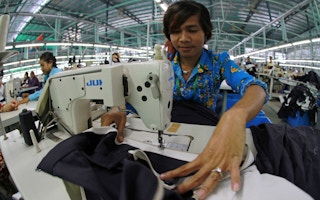 Garment factory worker in Cambodia