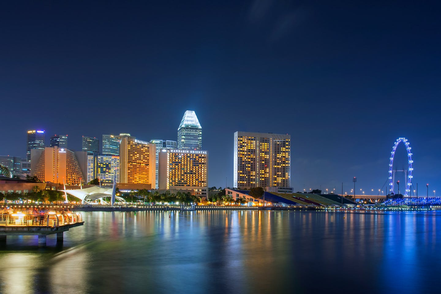 Singapore waterfront at night