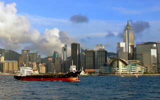 Hong Kong skyline plus bonus ship