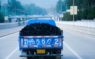 Coal on the back of a truck in China