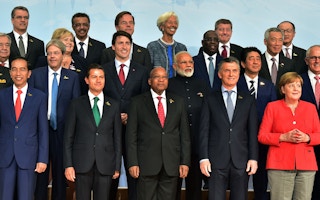 Leaders of the G20 at the 2017 summit in Hamburg, Germany
