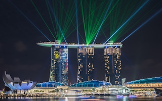 Marina Bay Sands lasershow in Singapore