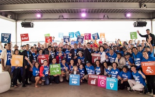 Participants at an event in the US promoting SDG 14, life below water