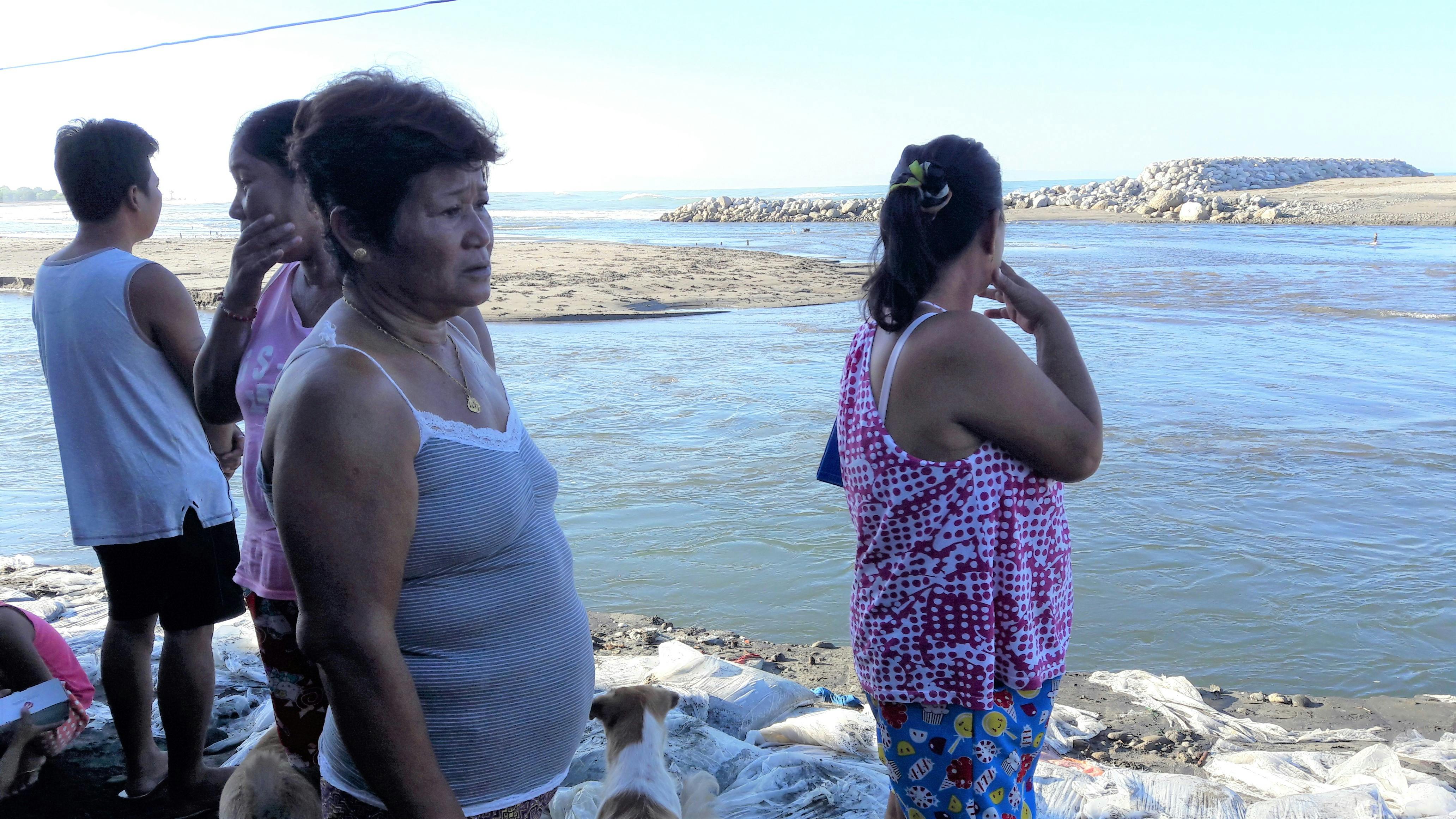 Alaska residents look out to sea