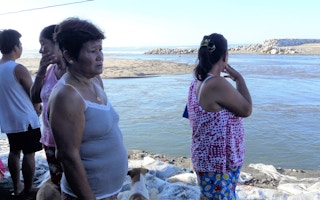 Alaska residents look out to sea