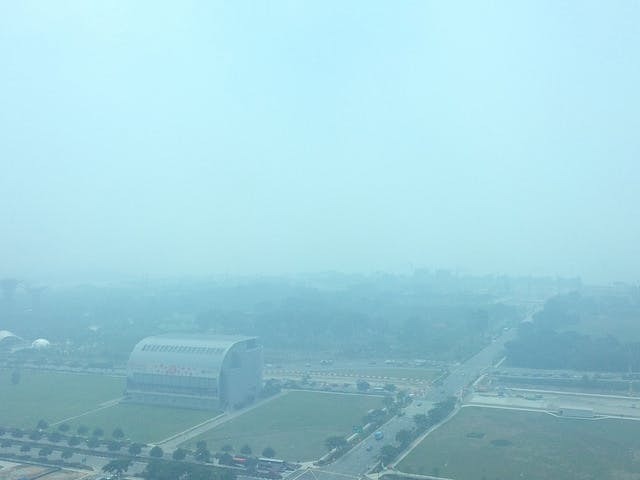 Haze-covered Singapore Skyline