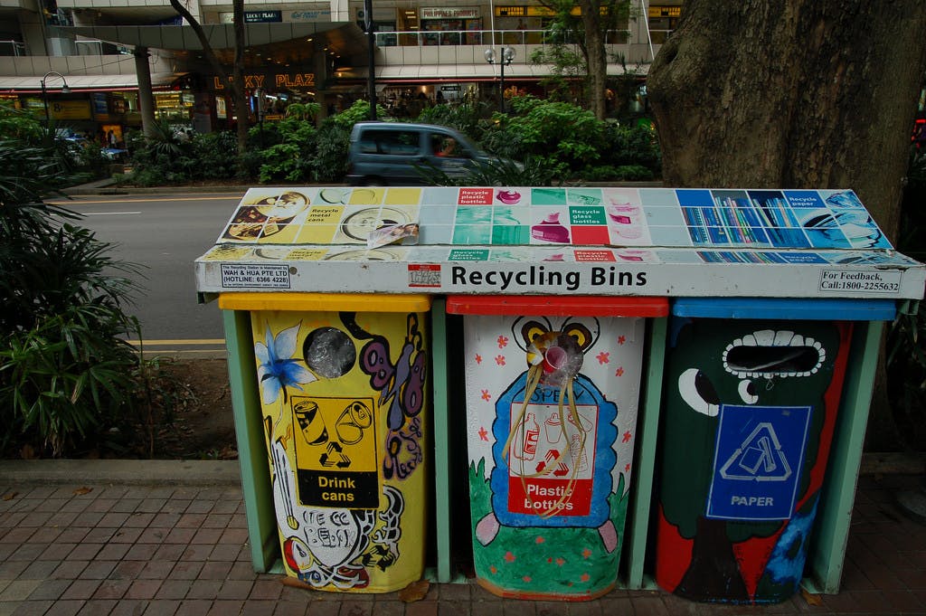 singapore road recycling bins