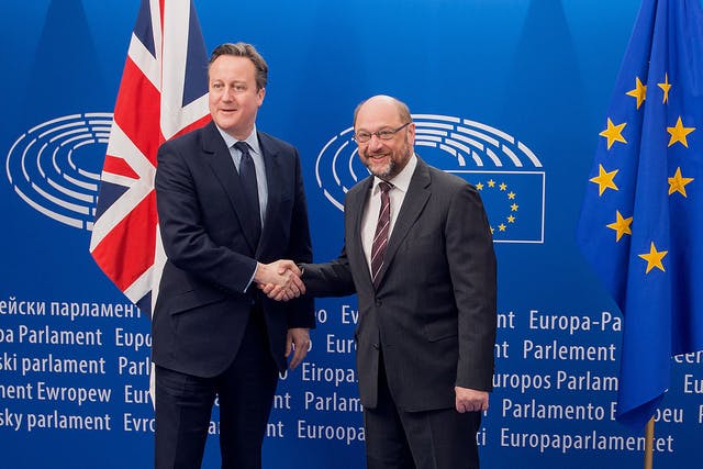 David Cameron meets Martin Schulz