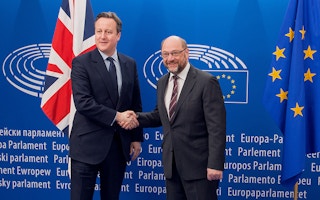 David Cameron meets Martin Schulz