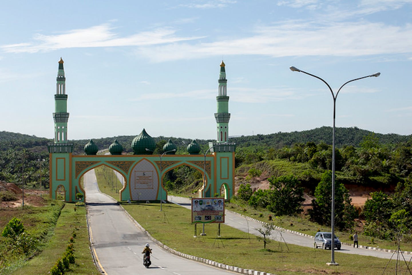 Gateway to palm oil plantation Riau Indonesia