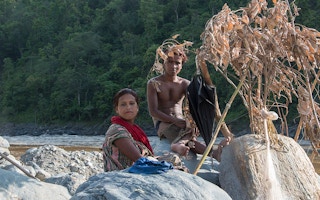 A fishing family on the Karnali River