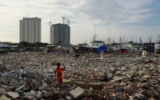 recently demolished kampung in Indonesia