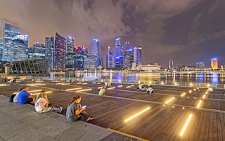 Night at Marina Bay Sands, Singapore.