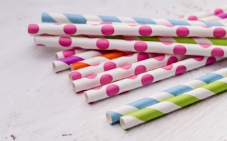 Colourful paper straws