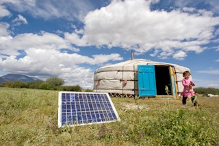 Solar powered ger in Mongolia