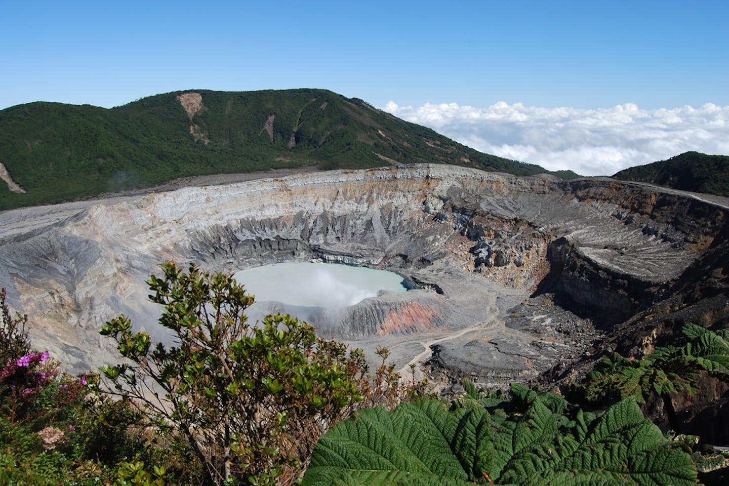 An aerial view of Poás Volcano