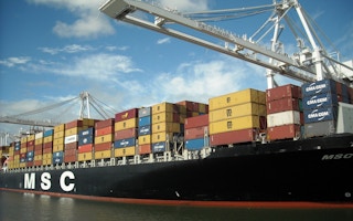 A container ship msc