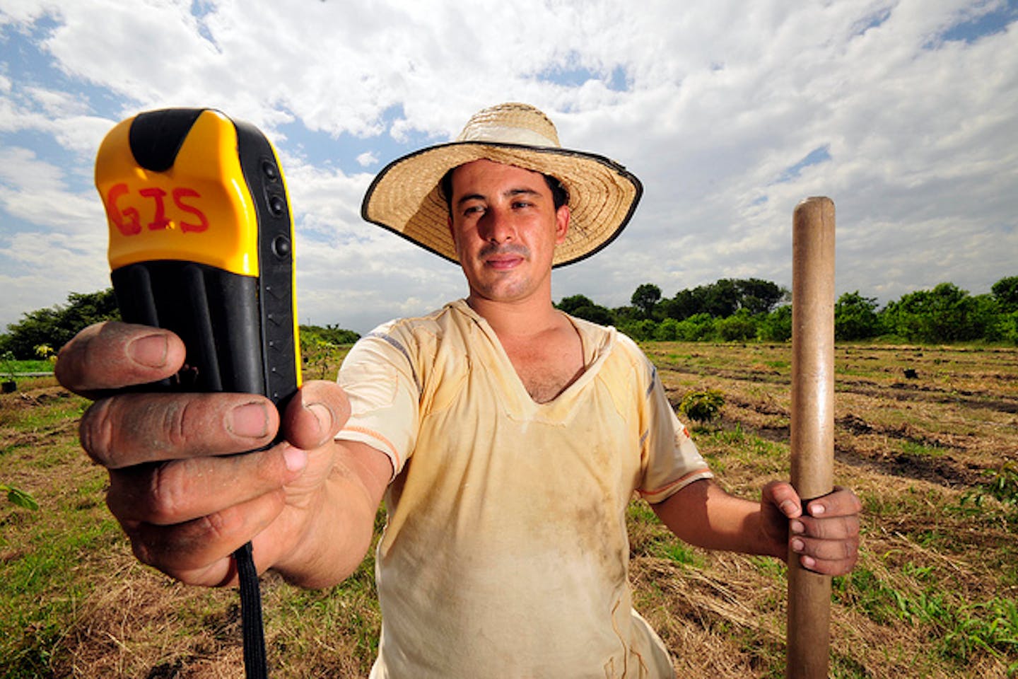farmer with GPS