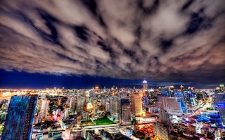 A cloudy skyline over the Thai capital of Bangkok