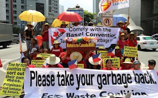 canada trash protests outside embassy in the philippines