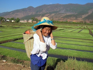 A rural farmer in Yunnan, China