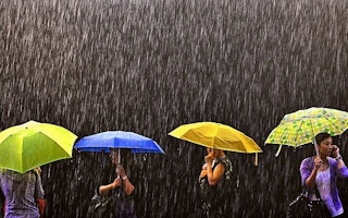 tropical downpour in HK