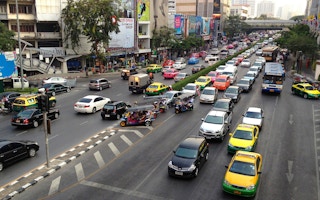 Gridlock in downtown Bangkok, Thailand