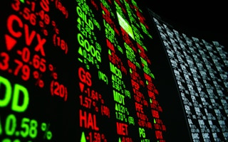 stock market prices red and green