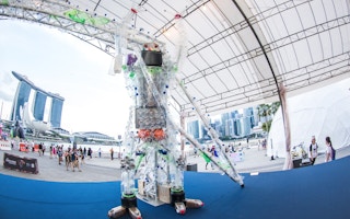 Plastic monster for Earth Hour 2018, Singapore