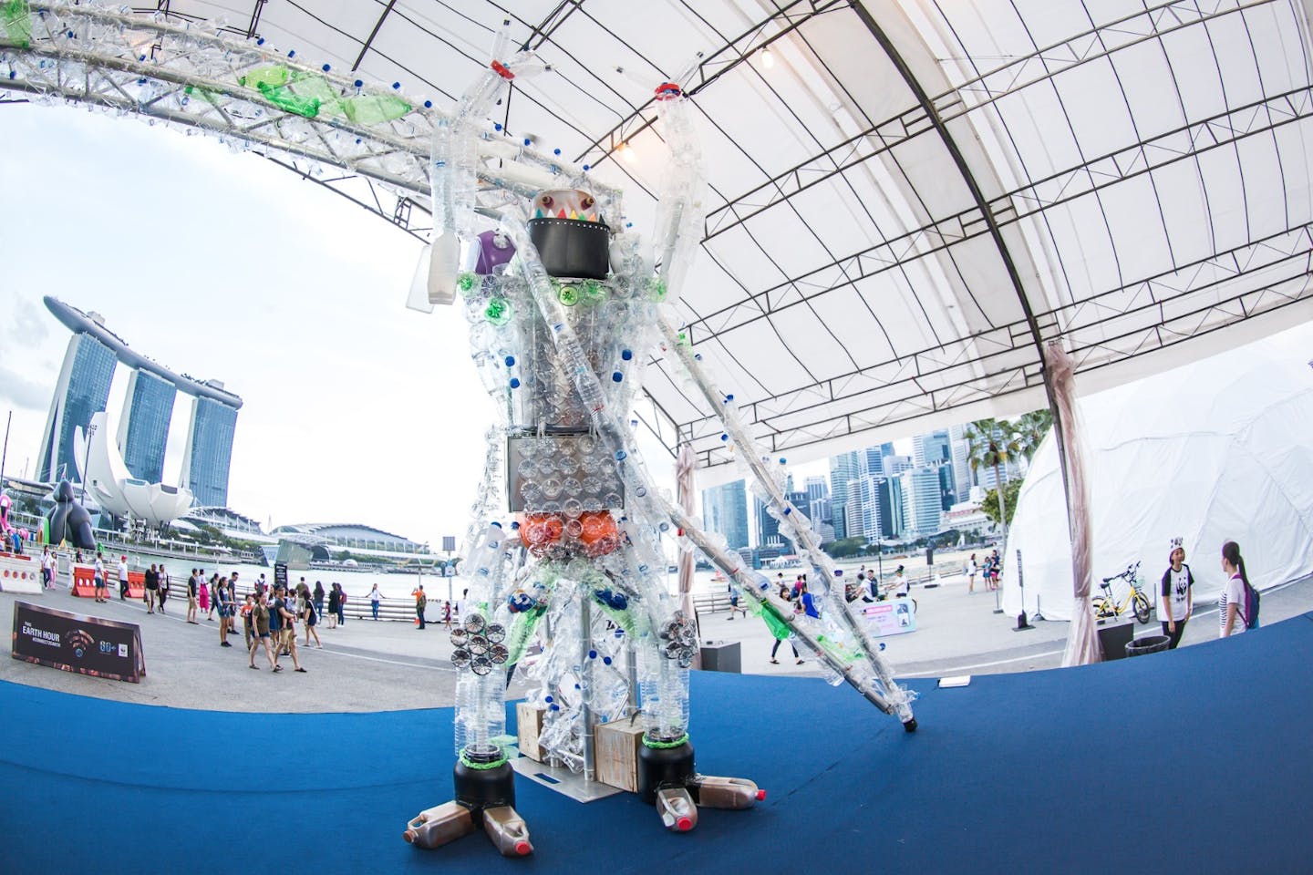 Plastic monster for Earth Hour 2018, Singapore