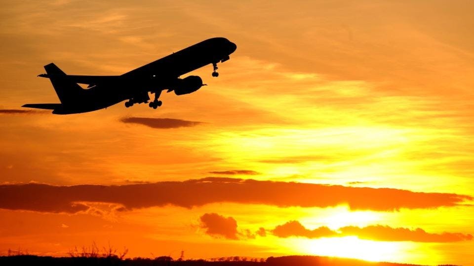 sunset airplane