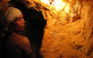 Man in a mine in Bicol, the Philippines