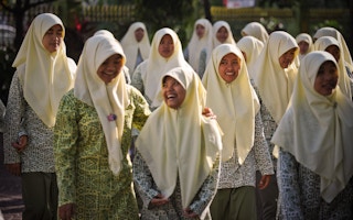 indonesian girls morning assembly