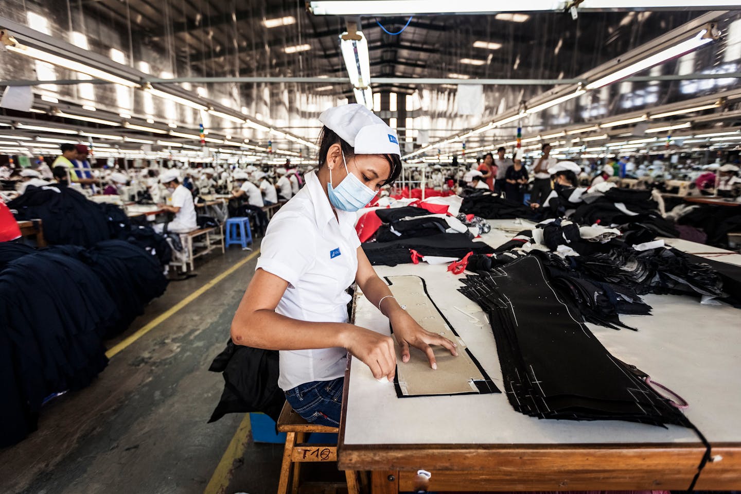 A garment factory worker in Ho Chi Minh City, Vietnam.